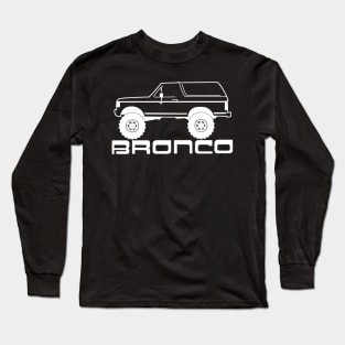 1987-1991 Ford Bronco, w Tires, White Print Long Sleeve T-Shirt